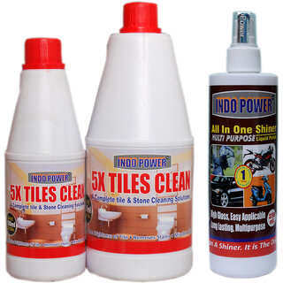                       INDOPOWER ACc132-TILES CLEANER (1ltr.+500ml)+ALL IN-ONE MULTI-PURPOSE SHINER 200ml.                                              