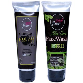 INDOPOWER ADd220-CHARCOAL PEEL OFF MASK 100g. + SKIN CARE FACE WASH 100g. INDOPOWER ADd220-CHARCOAL PEEL OFF MASK 100g. + SKIN CARE FACE WASH 100g.