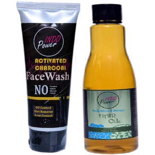 INDOPOWER ADd193-ACTIVATED CHARCOAL FACEWASH 100g. + DAILY SHINE PROTECT HAIR OIL 200ml. INDOPOWER ADd193-ACTIVATED CHARCOAL FACEWASH 100g. + DAILY SHINE PROTECT HAIR OIL 200ml.