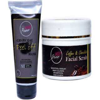                       INDOPOWER ADd222-CHARCOAL PEEL OFF MASK 100g. + COFFEE  CHOCOLATE FACIAL SCRUB 100g.                                              