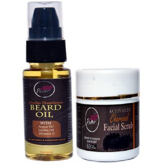                       INDOPOWER ADd245-ABSOLUTE NOURISHMENT BEARD OIL 30ml. + ACTIVATED CHARCOAL FACIAL SCRUB 100g.                                              