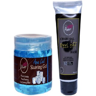                       INDOPOWER ADd275-AQUA COOL SHAVING GEL 200g. + CHARCOAL PEEL OFF MASK 100g.                                              