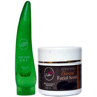                       INDOPOWER ADd289-ALOE VERA GEL 150ml. + COFFEE  CHOCOLATE FACIAL SCRUB 100g.                                              