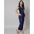 Vivient Blue Printed Velvet jumpsuite