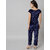 Vivient Blue Printed Velvet jumpsuite