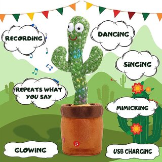 HINATI Dancing Cactus Talking Plush Toy, Wriggle Singing Recording Repeats