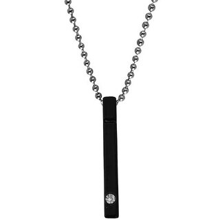                       M Men Style Valentine Gift Trendy Engraved Simple Bar  Hip Hop Jewelry Black  Zinc And Metal Pendant                                              