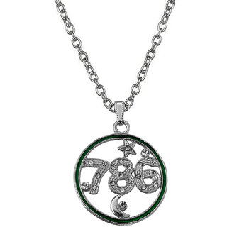                       M Men Style Religious Islamic 786 Allah Lucky Number Muslim Jewelry  Silver  Zinc And Metal Pendant                                              