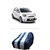 ATBROTHERS Water Resistant Car Cover compatible for Nissan Micra with Triple Threads Stitches in White and Blue