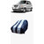ATBROTHERS Water Resistant Car Cover compatible for Hyundai Santro Xing with Triple Threads Stitches in White and Blue