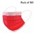 Red Disposable Face Masks 3-ply Filter Earloop Mouth Cover Face Mask 100