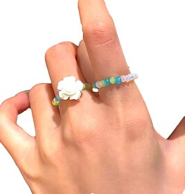 hand made pearl finger ring set