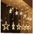 12 Stars LED Lights for Diwali, Flameless  Smokeless 138 LED Windows Curtain String Lights for Festivals/Diwali