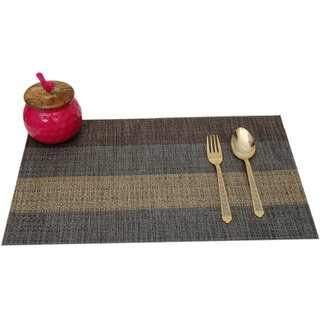                       Winner Black  Gold Dining Table Mats 6 Pieces Washable Dinner Mats(PTM-010-06)                                              