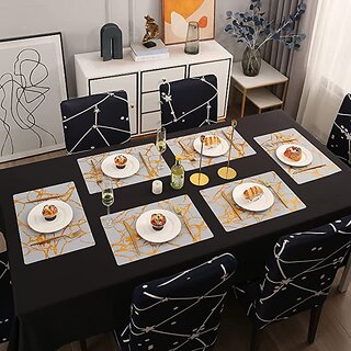                       Winner White  Gold Dining Table Mats 4 Pieces Washable Dinner Mats(PTM-02-04)                                              