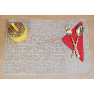                       Winner White Dining Table Mats 4 Pieces Washable Dinner Mats(PTM-04-04)                                              