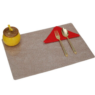                       Winner Grey  Gold Dining Table Mats 4 Pieces Washable Dinner Mats(PTM-07-04)                                              