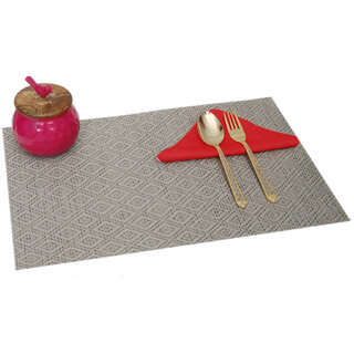                       Winner Grey Dining Table Mats 2 Pieces Washable Dinner Mats(PTM-08-02)                                              