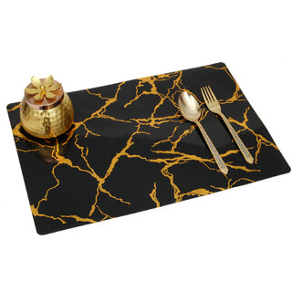                       Winner Black  Gold Dining Table Mats 1 Pieces Washable Dinner Mats(PTM-03-01)                                              