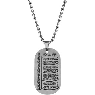                       M Men Style Religious Muslim Allah Prayer Islamic Jewelry Black And Silver Stainless Steel Pendant                                              