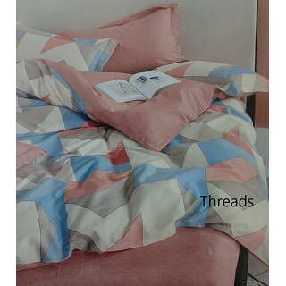                       Superfine cotton XXL double bedsheets (270 cms x 270 cms) with Quiltted Pillows                                              