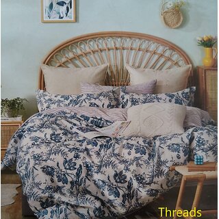 Premium cotton fitted bedsheets (185 x200 cms) with two Pillows
