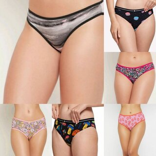 Buy Sigma Women Girls Multi-Color Assorted Print Outer-Elastic Hipster  Breathable Panties(Pack of 6) (PRINTS MAY VARY) Online - Get 31% Off