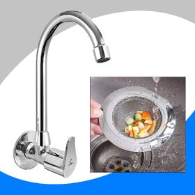 CUROVIT Torrent ZINC Alloy Sink Cock Tap with Stainless Steel Basin Basket Strainer for Kitchen. (Pack of 2)