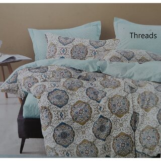                       Superfine cotton XXL double bedsheets (270 cms x 270 cms) with Quiltted Pillows                                              