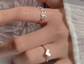 classy heart Finger ring set