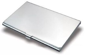 Steel Wallet Atm Card Holder Pack of 1 Silver Colour