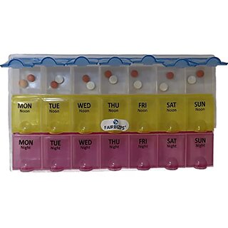 FAIRBIZPS Pill Medicine Organizer Reminder Storage Box 7-Day Medicine Planner Tablet Storage Container