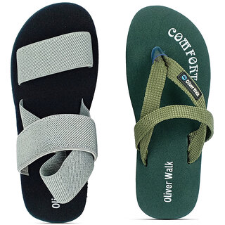                       OLIVER WALK Unique Trending Men Sandals(Pack of 2)                                              