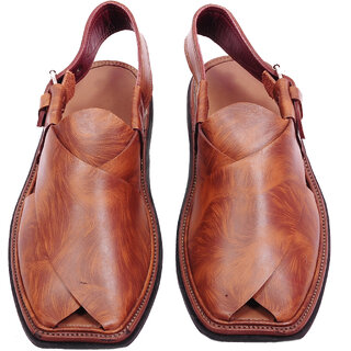 Peshawari Leather Sandals Calf leather upper Softy Leather Lining with  Memory Foam footpad for optimum comfort Article Peshawari02 Agra Shoe  Mart