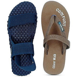                       OLIVER WALK Fabulous Men Sandal And Slipper(Set of 2)                                              