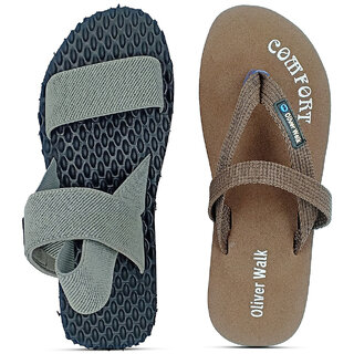                       OLIVER WALK Casual Sandals Stylish For Men (Pack of 2)                                              