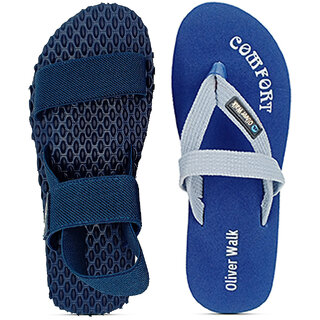                       OLIVER WALK Unique Trending Men Sandals (Pack of 2)                                              