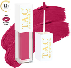 TAC - The Ayurveda Co. Cosmic PinkLiquid Lipstick, Natural Matte Finish Lipstick, Transfer Proof, Long Lasting, 5ML