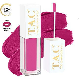 T.A.C - The Ayurveda Co. Pink Flatter Liquid Lipstick, Natural Matte Finish Lipstick, Transfer Proof, Long Lasting, 5ML