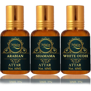                       Nakia Arabian Attar, Shamama  White Oud Attar 10ml Roll-on Alcohol-Free Itar For Unisex Combo Pack Of 3                                              