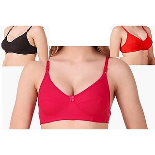                       Scarlet - Women Full Coverage Non Padded Bra (Rani,Black,Red)                                              