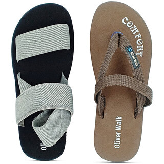                       OLIVER WALK Men Flip Flop  Sandal Packs of 2                                              