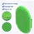 FAIRBIZPS Pet Bath Comb Massage Comb with Ring Handle Rubber Bristles Hand Brush Band Comb for Dogs  Cats (Green)