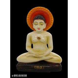                       Galaxy World Bhagwan Mahavir Idol Meditation/Dhyan Buddha Statue Lord Figurine/Idol - Material  Polymarble (Multicolor                                              