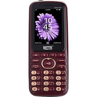                       MTR DHOOM (Dual Sim, 2.4 Inch, 3000 mAh Battery, Maroon)                                              