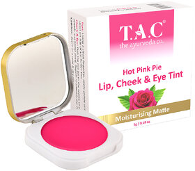T.A.C - The Ayurveda Co. Hot Pink Pie Lip, Cheek and Eye Tint for Natural Makeup - 5gm