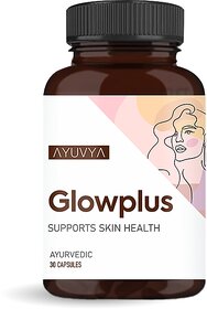 Ayuvya Glow Plus - 30 Soft Gel Capsules Free Ayuvya Gold Face Serum