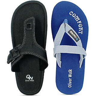                       OLIVER WALK Men Sandal  Flip Flop Set of 2                                              