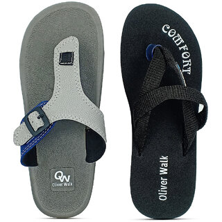                       OLIVER WALK Attractive Sandal And slipper Pack of 2                                              