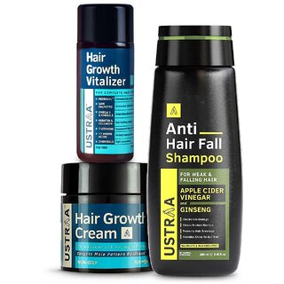                       Ustraa Hair Growth Kit (Anti Hairfall Shampoo 250ml, Hair Growth Vitalizer  Cream)                                              